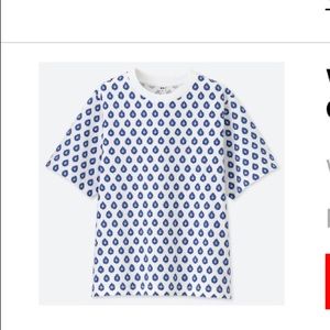 UNIQLO | White Blue Provence Printed Graphic Short Sleeve T-shirt Size S